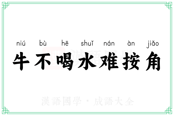牛不喝水难按角