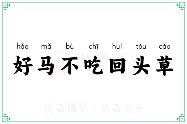 好马不吃回头草