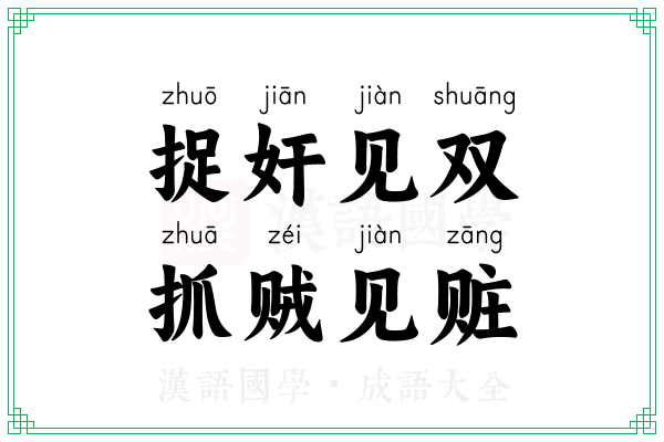 捉奸见双，抓贼见赃