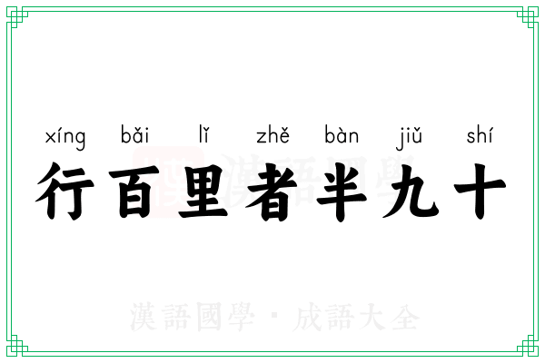 行百里者半九十