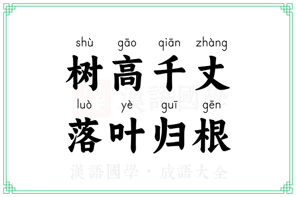 树高千丈，落叶归根