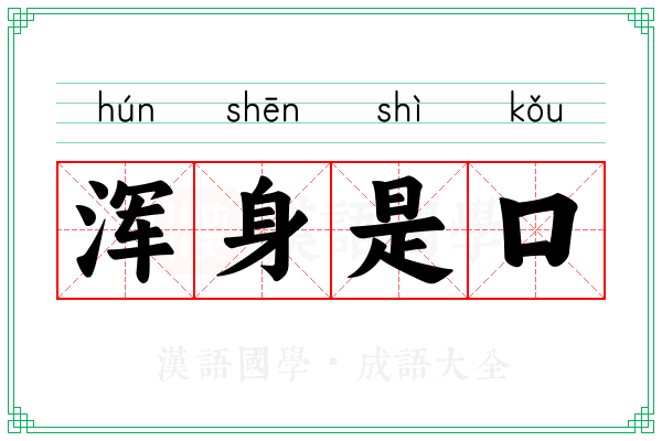 浑身是口