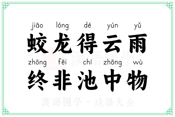 蛟龙得云雨，终非池中物