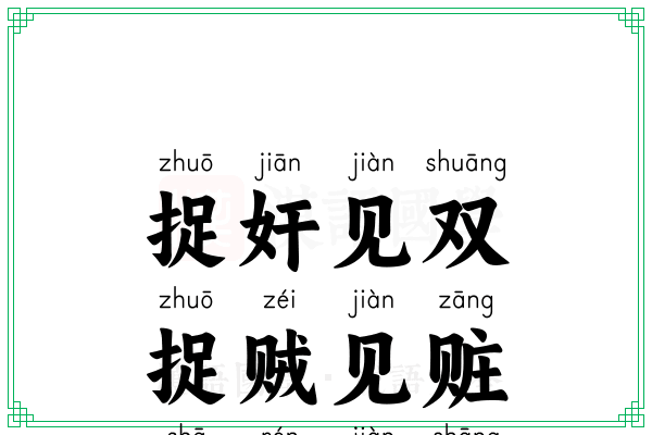 捉奸见双，捉贼见赃，杀人见伤
