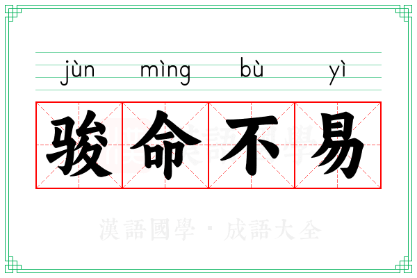 骏命不易