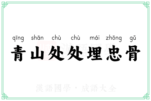 青山处处埋忠骨