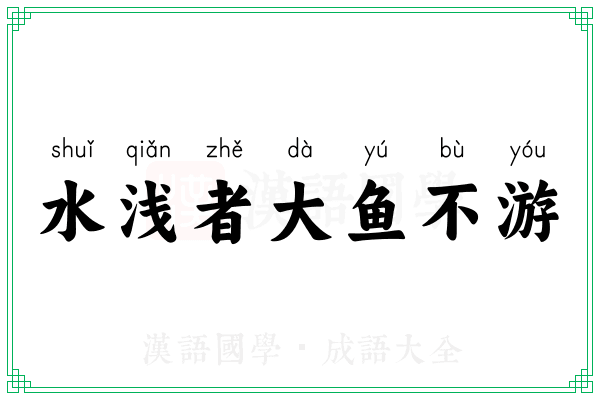 水浅者大鱼不游