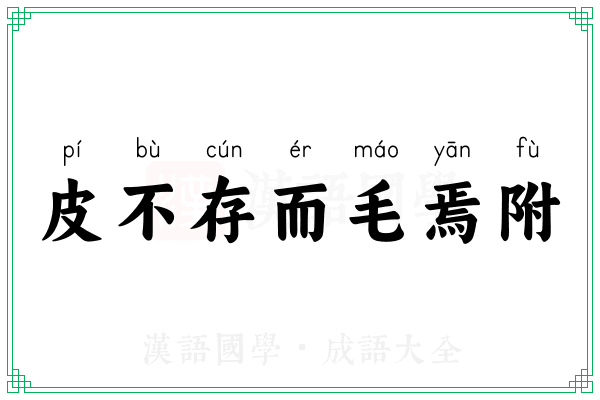 皮不存而毛焉附