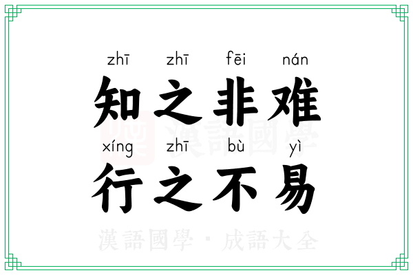 知之非难，行之不易