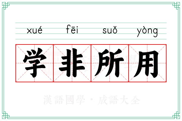学非所用