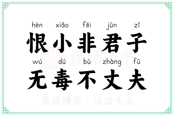 恨小非君子，无毒不丈夫