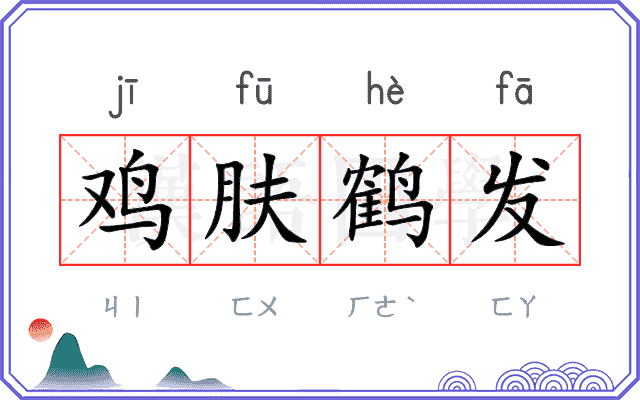 鸡肤鹤发