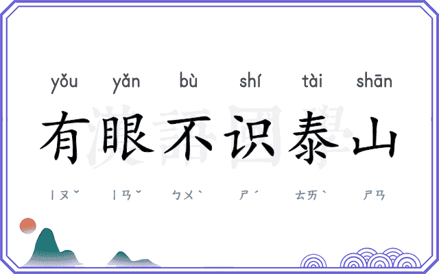 有眼不识泰山